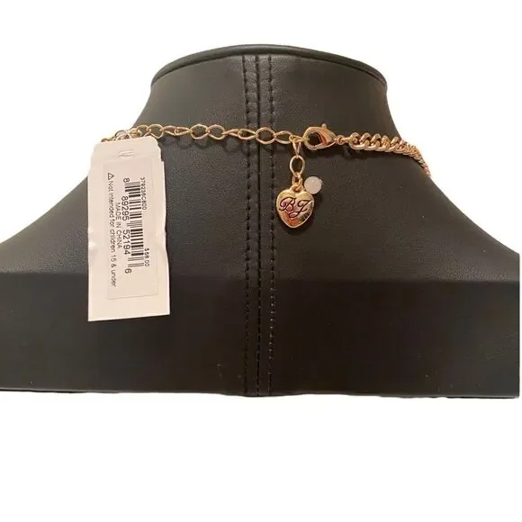 Betsey Johnson Pave Crystal Reindeer Pendant Necklace on Gold Toned Chain.